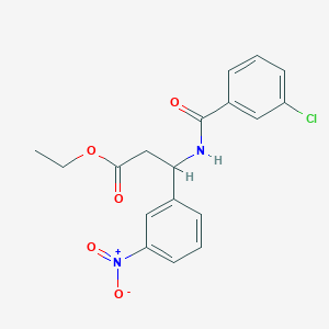 molecular formula C18H17ClN2O5 B11501204 Ethyl 3-[(3-chlorobenzoyl)amino]-3-(3-nitrophenyl)propanoate CAS No. 5809-96-1