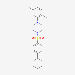 molecular formula C24H32N2O2S B11501213 1-[(4-Cyclohexylphenyl)sulfonyl]-4-(2,5-dimethylphenyl)piperazine 