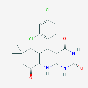 molecular formula C19H17Cl2N3O3 B11501249 5-(2,4-dichlorophenyl)-7,7-dimethyl-1,5,6,7,8,10-hexahydropyrimido[4,5-b]quinoline-2,4,9(3H)-trione 