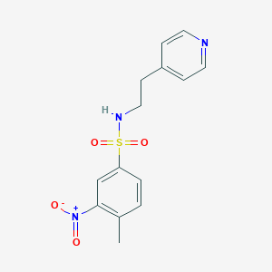 molecular formula C14H15N3O4S B11501262 4-methyl-3-nitro-N-(2-pyridin-4-ylethyl)benzenesulfonamide 