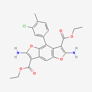 molecular formula C23H21ClN2O6 B11501328 Diethyl 2,6-diamino-4-(3-chloro-4-methylphenyl)furo[2,3-f][1]benzofuran-3,7-dicarboxylate 