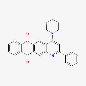 molecular formula C28H22N2O2 B11501377 2-Phenyl-4-piperidinonaphtho[2,3-g]quinoline-6,11-dione 