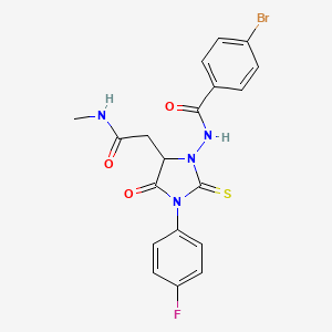 molecular formula C19H16BrFN4O3S B11501392 4-bromo-N-{3-(4-fluorophenyl)-5-[2-(methylamino)-2-oxoethyl]-4-oxo-2-thioxoimidazolidin-1-yl}benzamide 