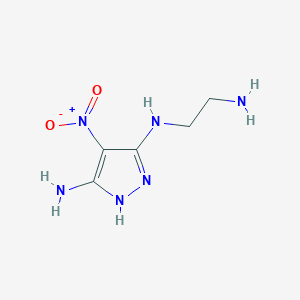 molecular formula C5H10N6O2 B11501436 N~5~-(2-aminoethyl)-4-nitro-1H-pyrazole-3,5-diamine 