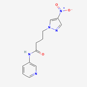 molecular formula C12H13N5O3 B11501454 4-(4-nitro-1H-pyrazol-1-yl)-N-(pyridin-3-yl)butanamide 