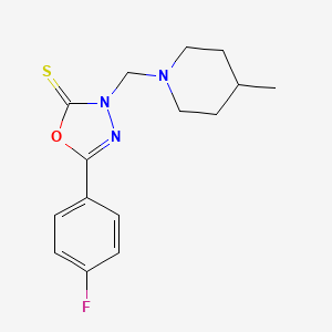 5-(4-fluorophenyl)-3-[(4-methylpiperidin-1-yl)methyl]-1,3,4-oxadiazole-2(3H)-thione