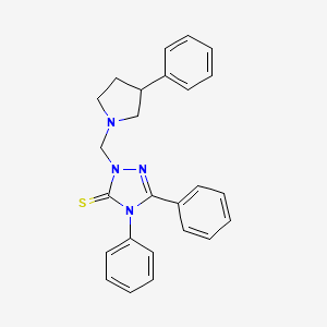 molecular formula C25H24N4S B11501497 4,5-diphenyl-2-[(3-phenylpyrrolidin-1-yl)methyl]-2,4-dihydro-3H-1,2,4-triazole-3-thione 