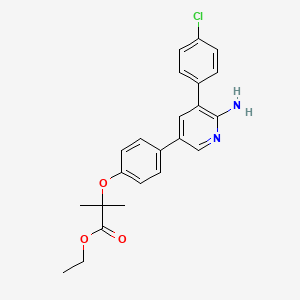 molecular formula C21H19ClN2O3 B1150150 Ethyl 2-[4-[6-amino-5-(4-chlorophenyl)pyridin-3-yl]phenoxy]-2-methylpropanoate 