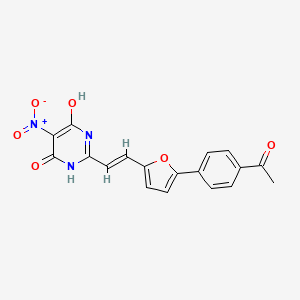 2-{(E)-2-[5-(4-acetylphenyl)furan-2-yl]ethenyl}-6-hydroxy-5-nitropyrimidin-4(3H)-one