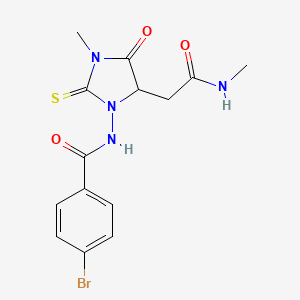 4-bromo-N-{3-methyl-5-[2-(methylamino)-2-oxoethyl]-4-oxo-2-thioxoimidazolidin-1-yl}benzamide