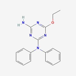 molecular formula C17H17N5O B11501545 6-ethoxy-N,N-diphenyl-1,3,5-triazine-2,4-diamine 