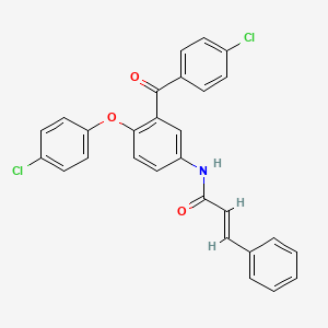 (2E)-N-{4-(4-chlorophenoxy)-3-[(4-chlorophenyl)carbonyl]phenyl}-3-phenylprop-2-enamide