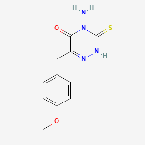 molecular formula C11H12N4O2S B11501569 4-amino-6-(4-methoxybenzyl)-3-thioxo-3,4-dihydro-1,2,4-triazin-5(2H)-one 