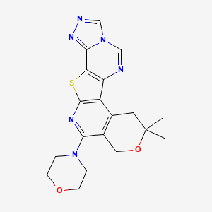 18,18-dimethyl-14-morpholin-4-yl-17-oxa-11-thia-3,5,7,8,13-pentazapentacyclo[10.8.0.02,10.05,9.015,20]icosa-1(12),2(10),3,6,8,13,15(20)-heptaene