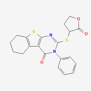 2-[(2-oxotetrahydro-3-furanyl)sulfanyl]-3-phenyl-5,6,7,8-tetrahydro[1]benzothieno[2,3-d]pyrimidin-4(3H)-one