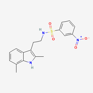 molecular formula C18H19N3O4S B11501593 N-[2-(2,7-dimethyl-1H-indol-3-yl)ethyl]-3-nitrobenzenesulfonamide 