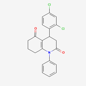 molecular formula C21H17Cl2NO2 B11501614 4-(2,4-dichlorophenyl)-1-phenyl-4,6,7,8-tetrahydroquinoline-2,5(1H,3H)-dione 