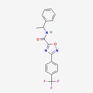 molecular formula C18H14F3N3O2 B11501625 N-(1-phenylethyl)-3-[4-(trifluoromethyl)phenyl]-1,2,4-oxadiazole-5-carboxamide 