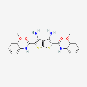 molecular formula C22H20N4O4S2 B11501626 3,4-diamino-N,N'-bis(2-methoxyphenyl)thieno[2,3-b]thiophene-2,5-dicarboxamide 