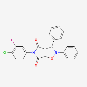 molecular formula C23H16ClFN2O3 B11501638 5-(4-chloro-3-fluorophenyl)-2,3-diphenyldihydro-2H-pyrrolo[3,4-d][1,2]oxazole-4,6(3H,5H)-dione 