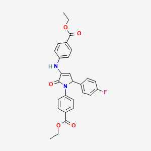 Ethyl 4-(3-{[4-(ethoxycarbonyl)phenyl]amino}-5-(4-fluorophenyl)-2-oxo-2,5-dihydro-1H-pyrrol-1-YL)benzoate