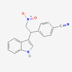 molecular formula C17H13N3O2 B11501649 4-[1-(1H-indol-3-yl)-2-nitroethyl]benzonitrile 