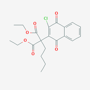 molecular formula C21H23ClO6 B11501679 Diethyl butyl(3-chloro-1,4-dioxo-1,4-dihydronaphthalen-2-yl)propanedioate 