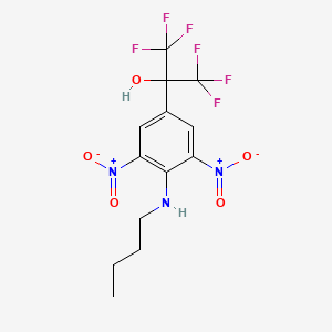 molecular formula C13H13F6N3O5 B11501687 2-[4-(Butylamino)-3,5-dinitrophenyl]-1,1,1,3,3,3-hexafluoropropan-2-ol 