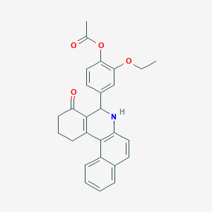 2-Ethoxy-4-(4-oxo-1,2,3,4,5,6-hexahydrobenzo[a]phenanthridin-5-yl)phenyl acetate