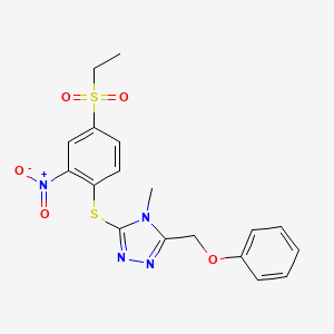 3-{[4-(ethylsulfonyl)-2-nitrophenyl]sulfanyl}-4-methyl-5-(phenoxymethyl)-4H-1,2,4-triazole