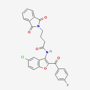 N-{5-chloro-2-[(4-fluorophenyl)carbonyl]-1-benzofuran-3-yl}-4-(1,3-dioxo-1,3-dihydro-2H-isoindol-2-yl)butanamide