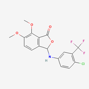 molecular formula C17H13ClF3NO4 B11501734 3-{[4-chloro-3-(trifluoromethyl)phenyl]amino}-6,7-dimethoxy-2-benzofuran-1(3H)-one 