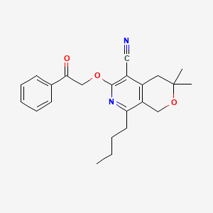 molecular formula C23H26N2O3 B11501746 1H-Pyrano[3,4-c]pyridine-5-carbonitrile, 8-butyl-3,3-dimethyl-6-(2-oxo-2-phenylethoxy)-3,4-dihydro- 