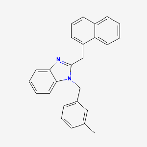 molecular formula C26H22N2 B11501748 1-(3-methylbenzyl)-2-(naphthalen-1-ylmethyl)-1H-benzimidazole 