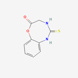 molecular formula C9H8N2O2S B11501750 Benzocycloocten-9-one, 6-thioxo-5,6,7,8-tetrahydro-10-oxa-5,7-diaza- 