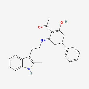 2-acetyl-3-{[2-(2-methyl-1H-indol-3-yl)ethyl]amino}-5-phenylcyclohex-2-en-1-one