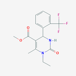 Methyl 1-ethyl-6-methyl-2-oxo-4-[2-(trifluoromethyl)phenyl]-1,2,3,4-tetrahydropyrimidine-5-carboxylate