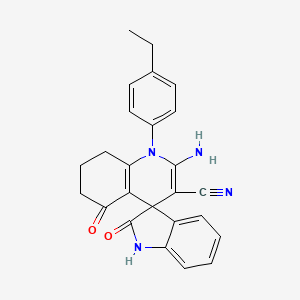 2'-amino-1'-(4-ethylphenyl)-2,5'-dioxo-1,2,5',6',7',8'-hexahydro-1'H-spiro[indole-3,4'-quinoline]-3'-carbonitrile