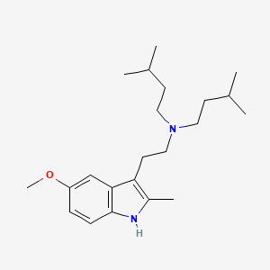 molecular formula C22H36N2O B11501782 N-[2-(5-methoxy-2-methyl-1H-indol-3-yl)ethyl]-3-methyl-N-(3-methylbutyl)butan-1-amine 