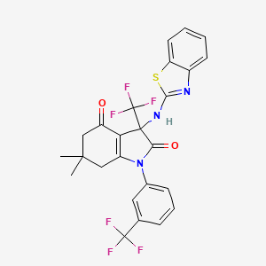 3-(1,3-benzothiazol-2-ylamino)-6,6-dimethyl-3-(trifluoromethyl)-1-[3-(trifluoromethyl)phenyl]-3,5,6,7-tetrahydro-1H-indole-2,4-dione