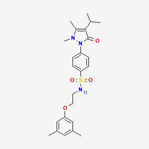 4-[2,3-dimethyl-5-oxo-4-(propan-2-yl)-2,5-dihydro-1H-pyrazol-1-yl]-N-[2-(3,5-dimethylphenoxy)ethyl]benzenesulfonamide