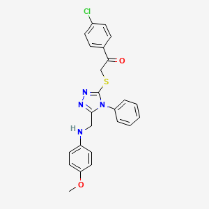 1-(4-Chlorophenyl)-2-((5-(((4-methoxyphenyl)amino)methyl)-4-phenyl-4H-1,2,4-triazol-3-yl)thio)ethanone