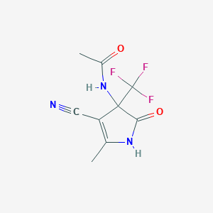 N-[4-cyano-5-methyl-2-oxo-3-(trifluoromethyl)-2,3-dihydro-1H-pyrrol-3-yl]acetamide