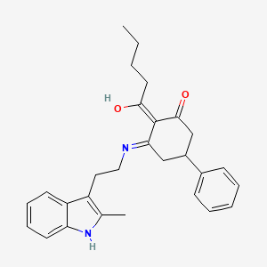 3-{[2-(2-methyl-1H-indol-3-yl)ethyl]amino}-2-pentanoyl-5-phenylcyclohex-2-en-1-one