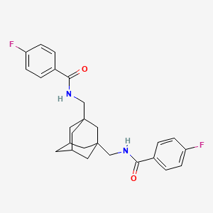 molecular formula C26H28F2N2O2 B11501845 4-Fluoro-N-[(3-{[(4-fluorophenyl)formamido]methyl}adamantan-1-YL)methyl]benzamide 