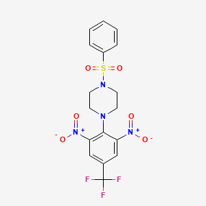 1-(Benzenesulfonyl)-4-[2,6-dinitro-4-(trifluoromethyl)phenyl]piperazine