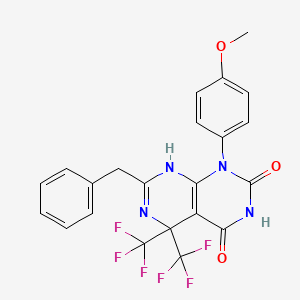 7-benzyl-1-(4-methoxyphenyl)-5,5-bis(trifluoromethyl)-5,8-dihydropyrimido[4,5-d]pyrimidine-2,4(1H,3H)-dione