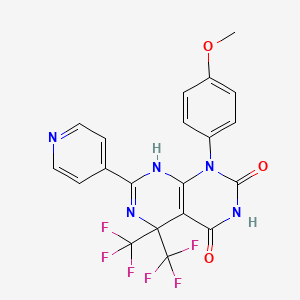 1-(4-methoxyphenyl)-7-(pyridin-4-yl)-5,5-bis(trifluoromethyl)-5,8-dihydropyrimido[4,5-d]pyrimidine-2,4(1H,3H)-dione