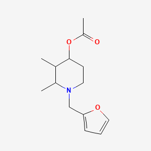 molecular formula C14H21NO3 B11501863 1-(Furan-2-ylmethyl)-2,3-dimethylpiperidin-4-yl acetate 