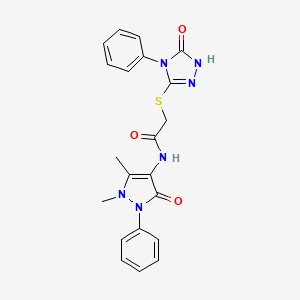 N-(1,5-dimethyl-3-oxo-2-phenyl-2,3-dihydro-1H-pyrazol-4-yl)-2-[(5-oxo-4-phenyl-4,5-dihydro-1H-1,2,4-triazol-3-yl)sulfanyl]acetamide